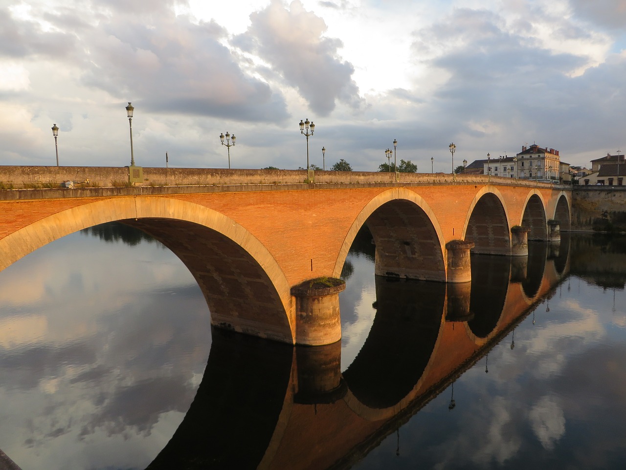 bridge evening france free photo