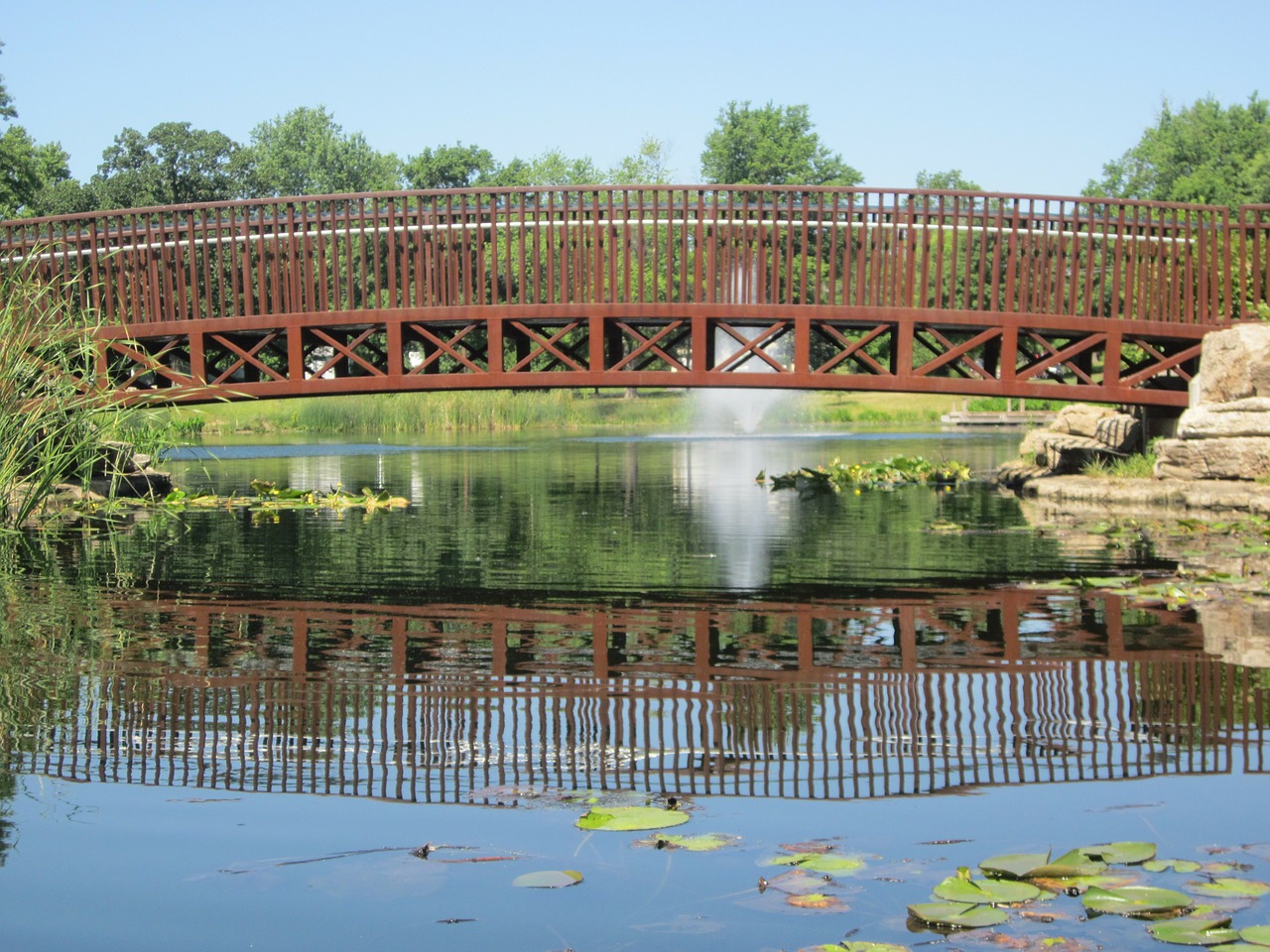 bridge park lake free photo