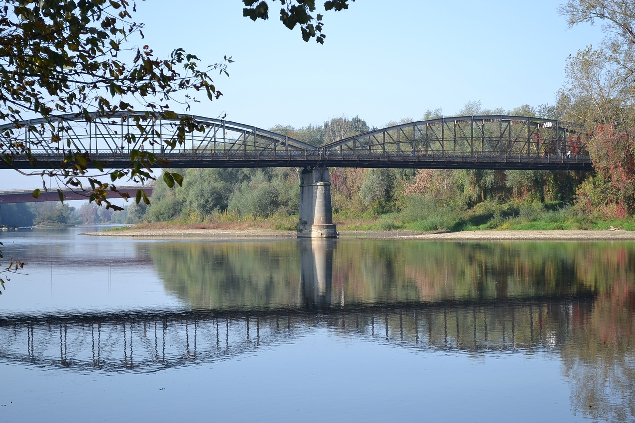 bridge river autumn free photo