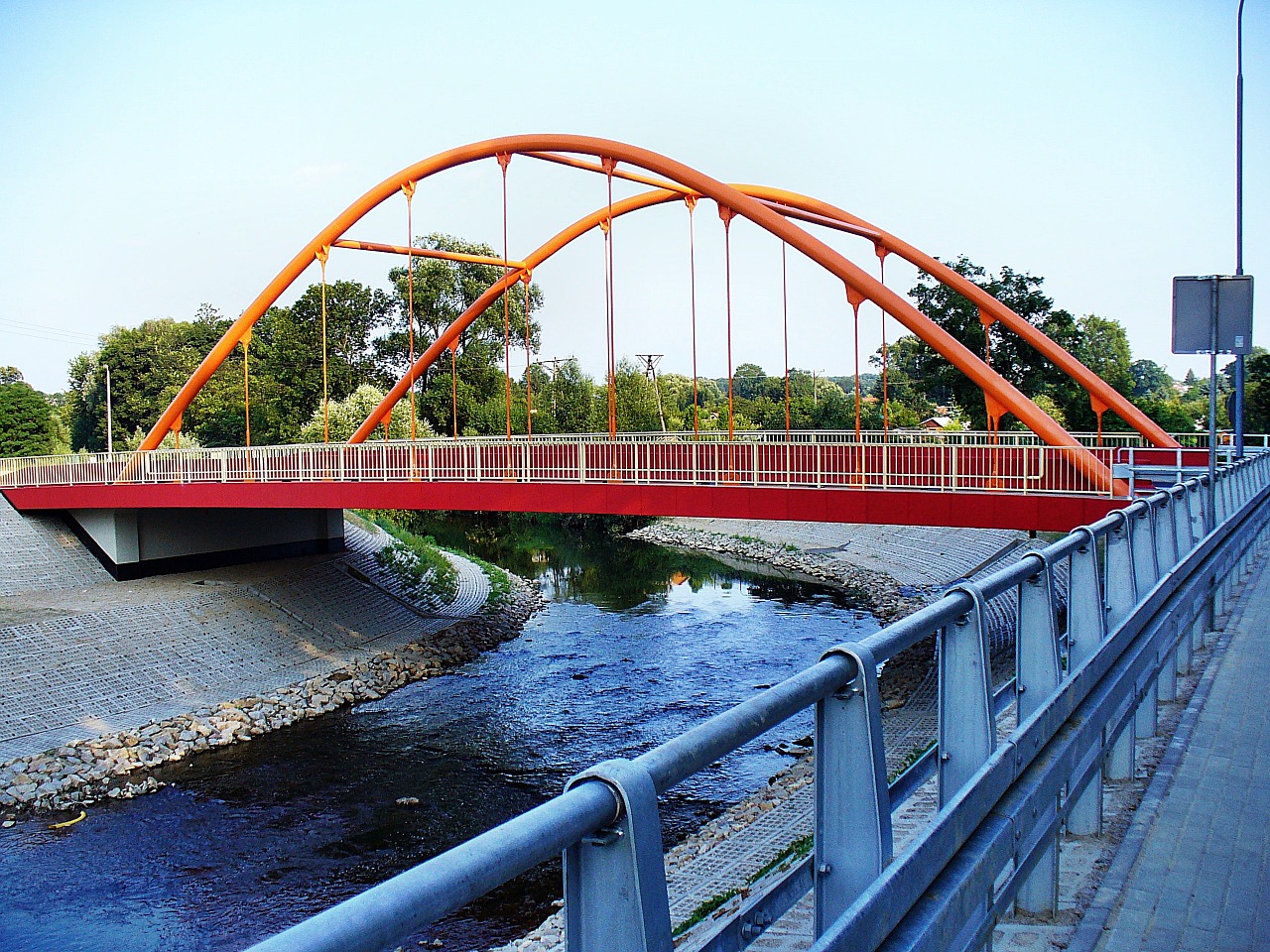 bridge river landscape free photo