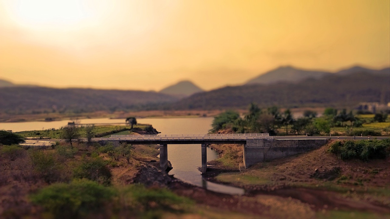 bridge water sky free photo