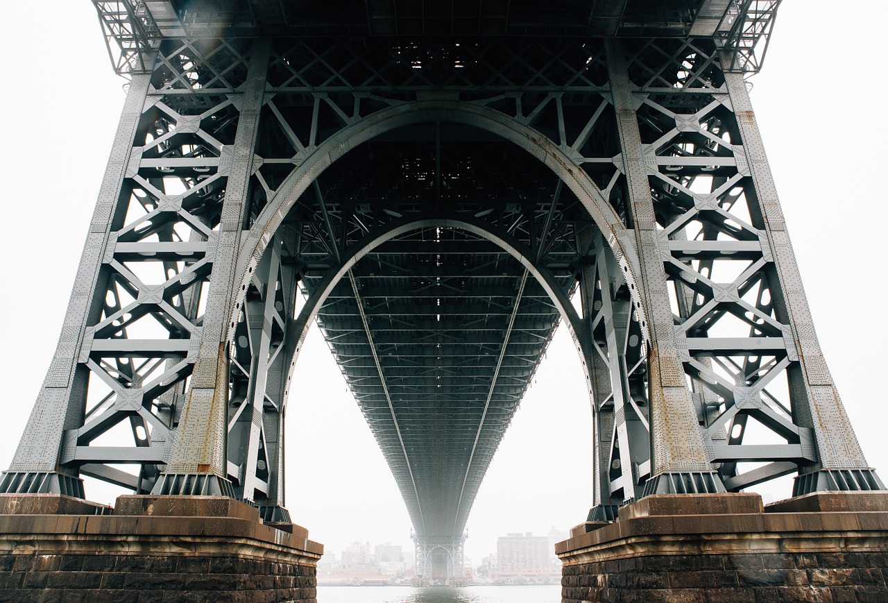 bridge pylon underneath free photo