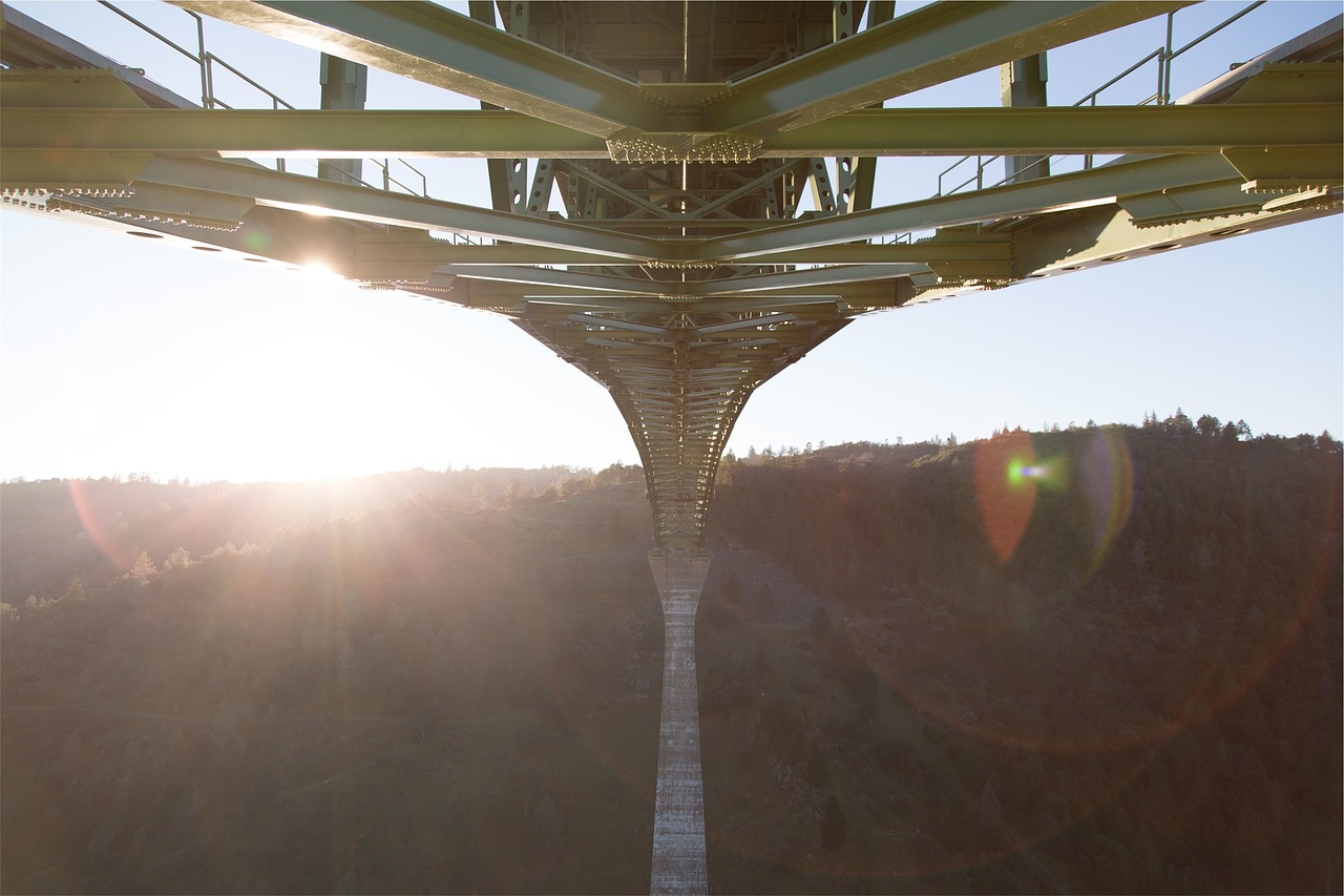 bridge architecture sun rays free photo