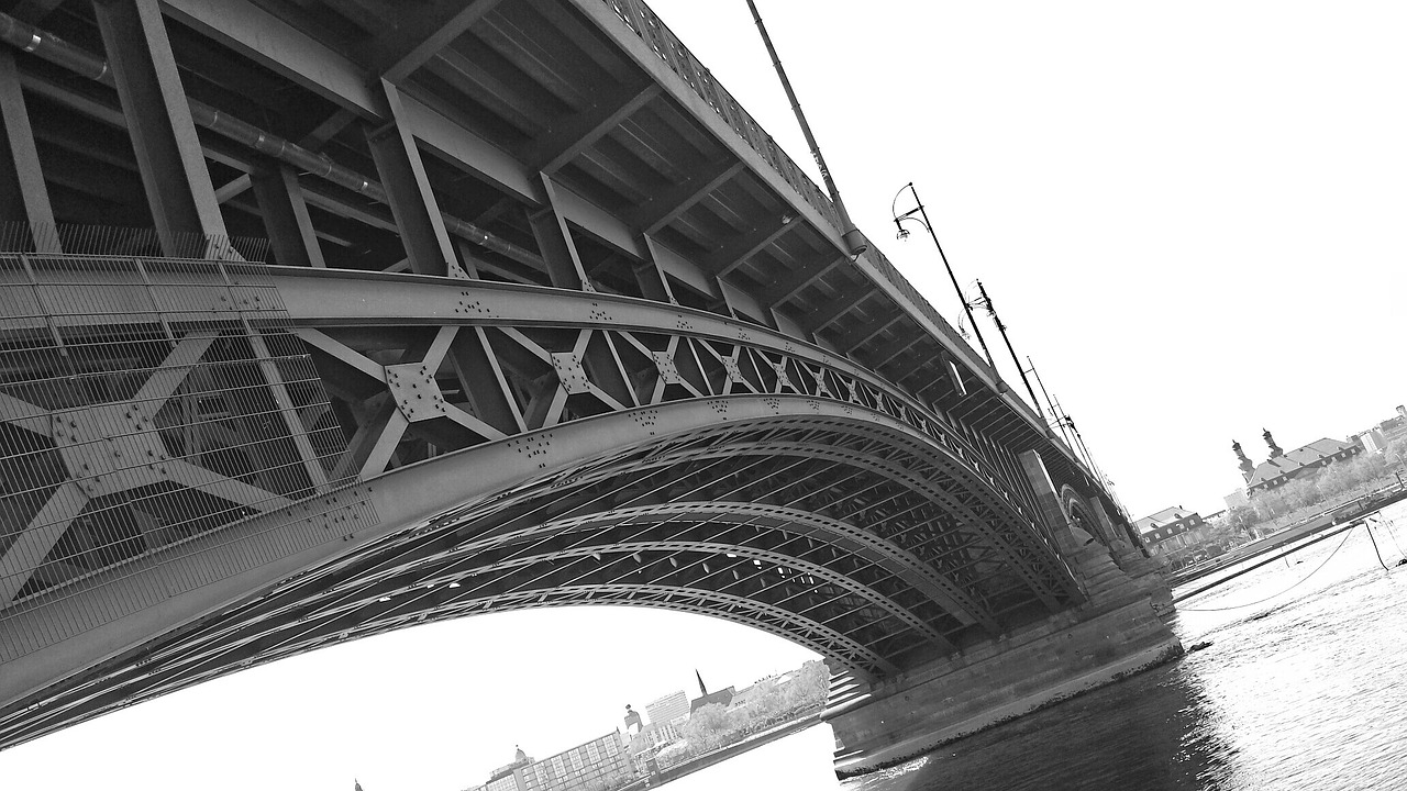 bridge mainz steel bridge free photo