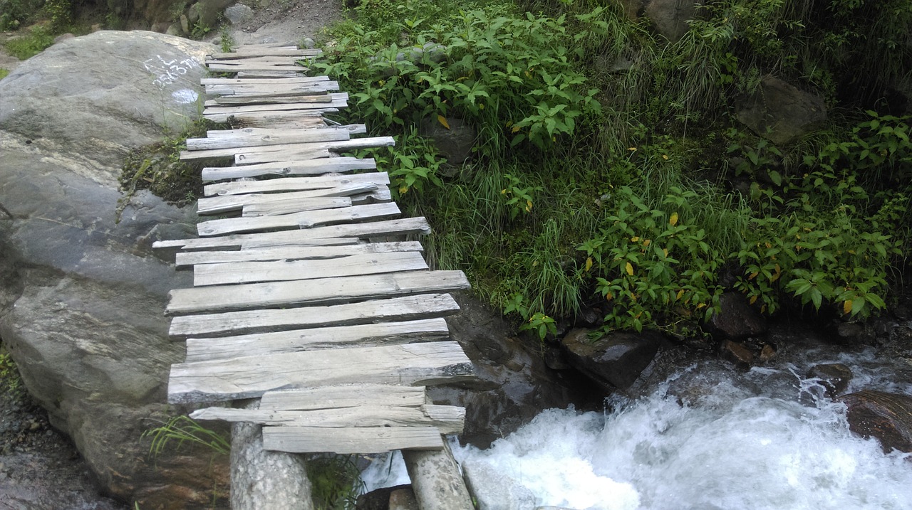 bridge wooden stones free photo