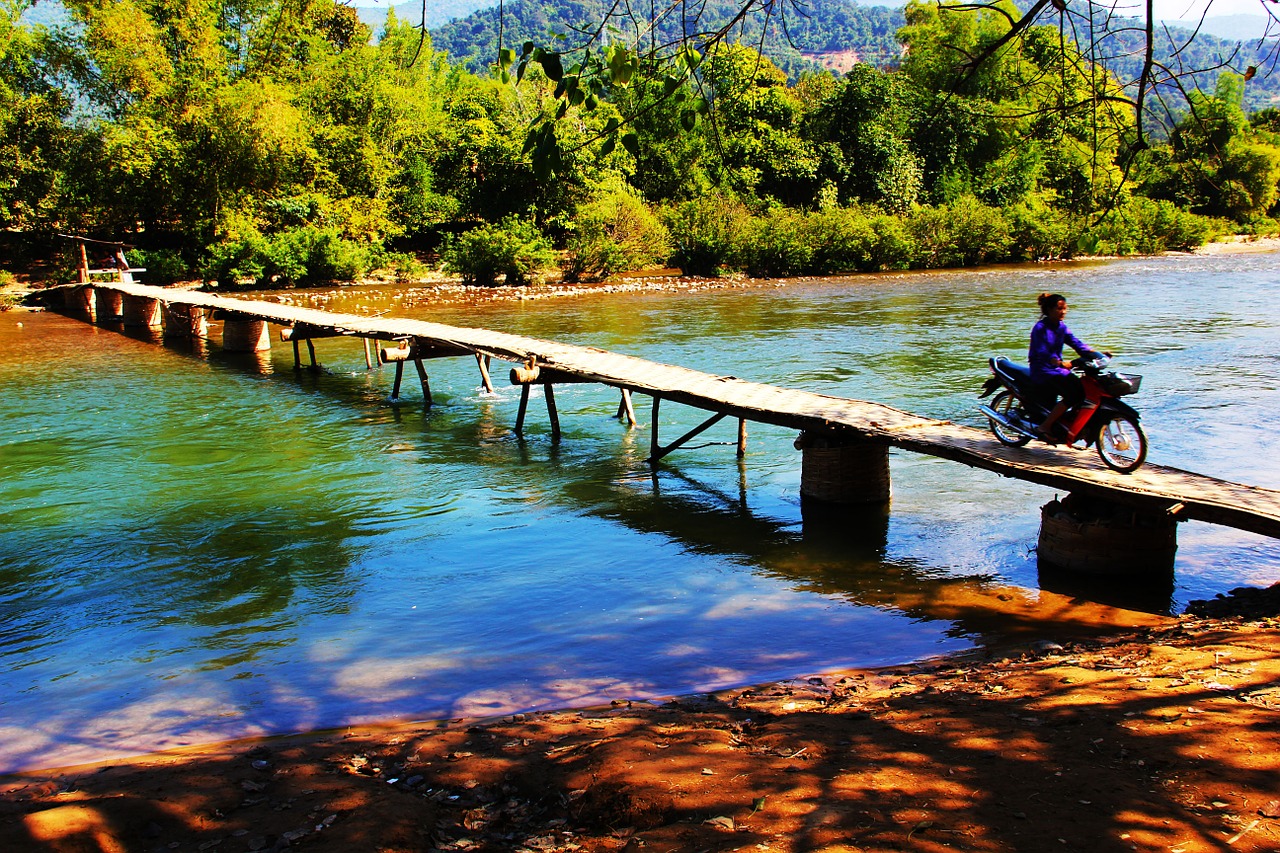 bridge river wooden bridge free photo