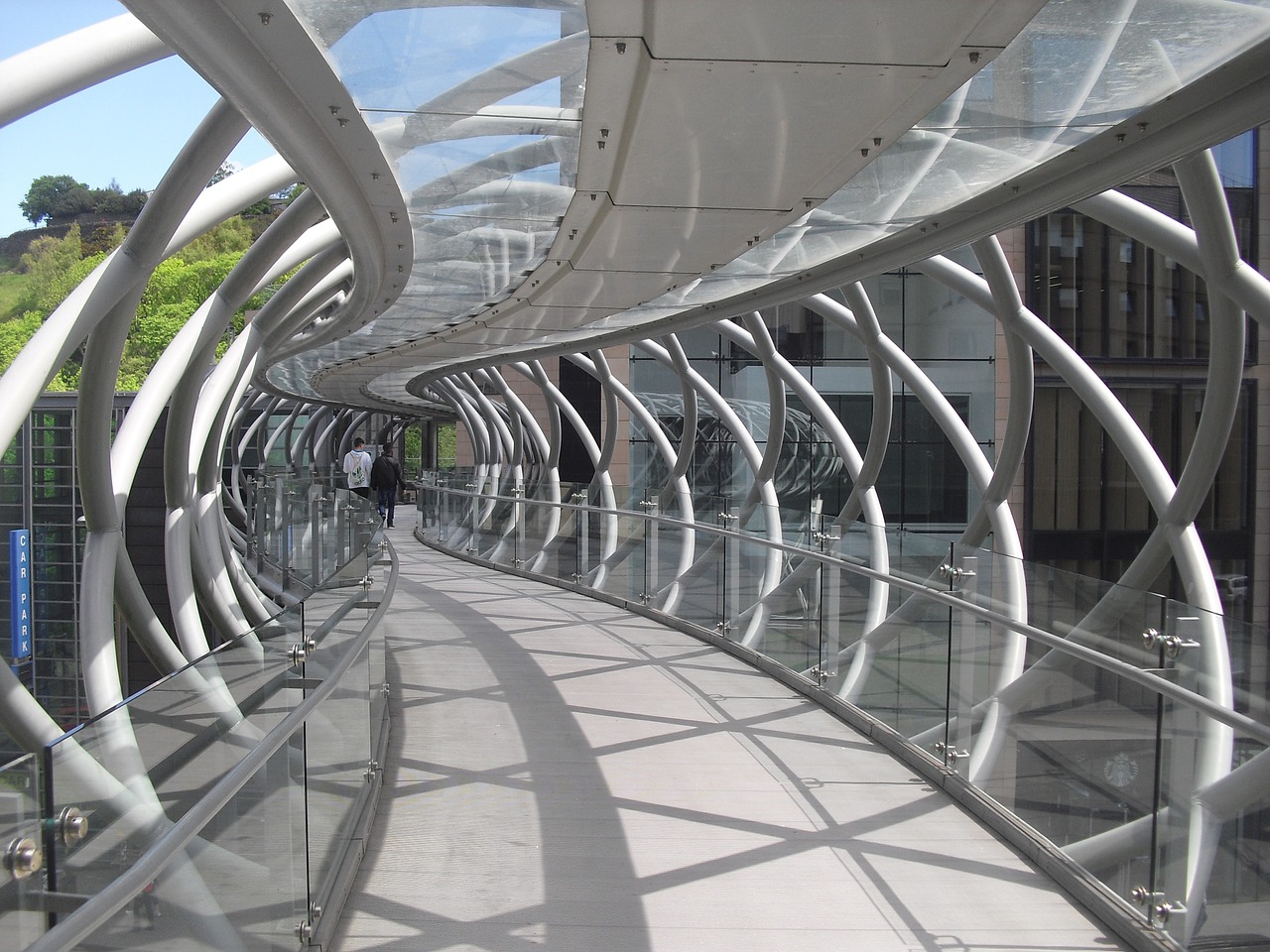 bridge pedestrian glass free photo