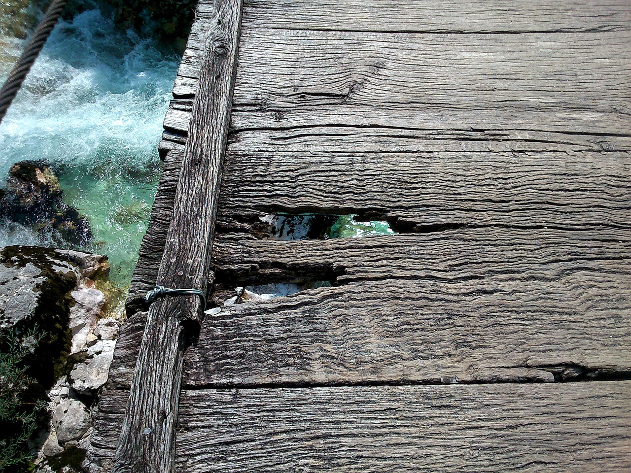 bridge old wood river free photo