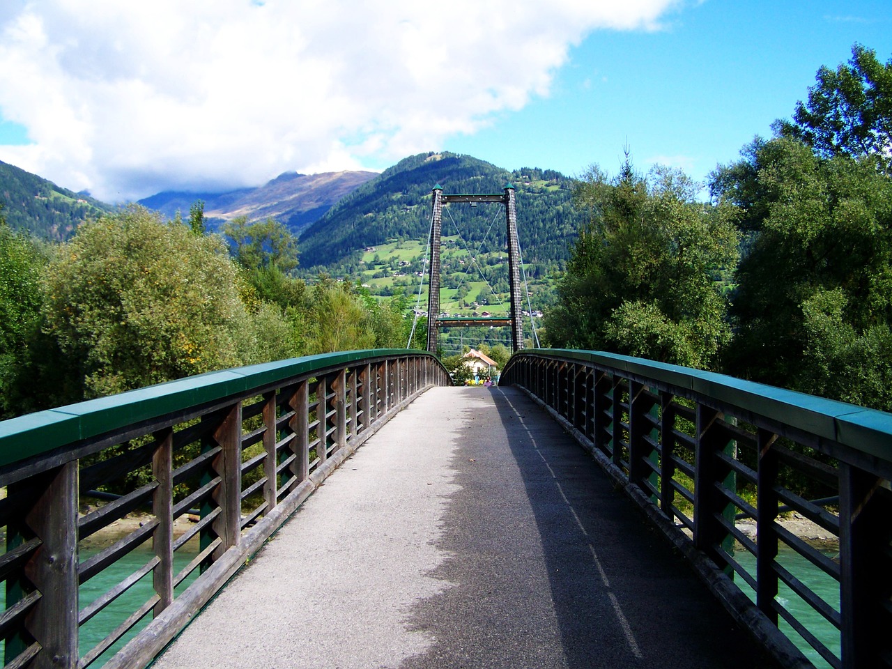 bridge old wooden bridge landscape free photo