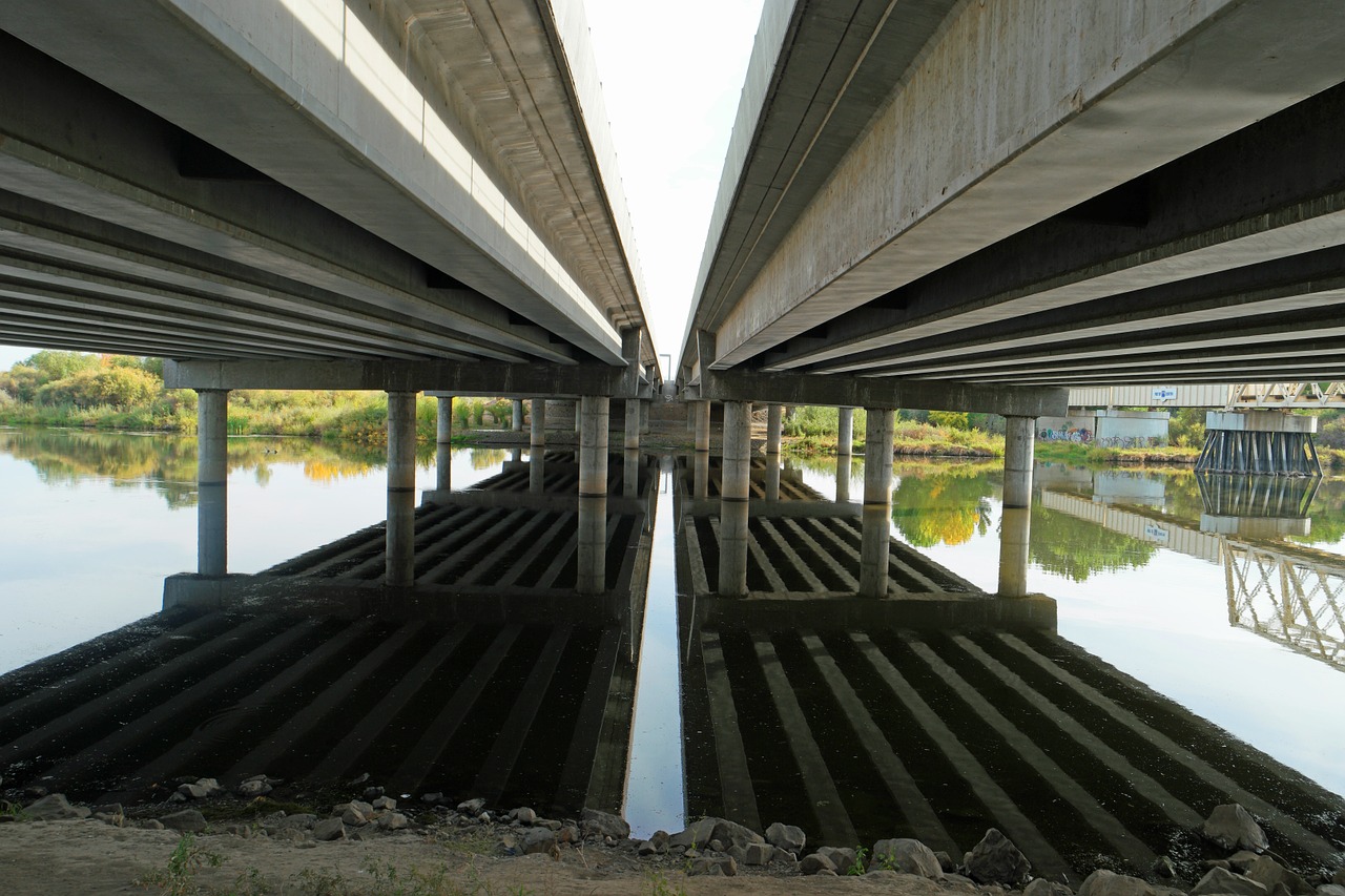 bridge reflection water free photo