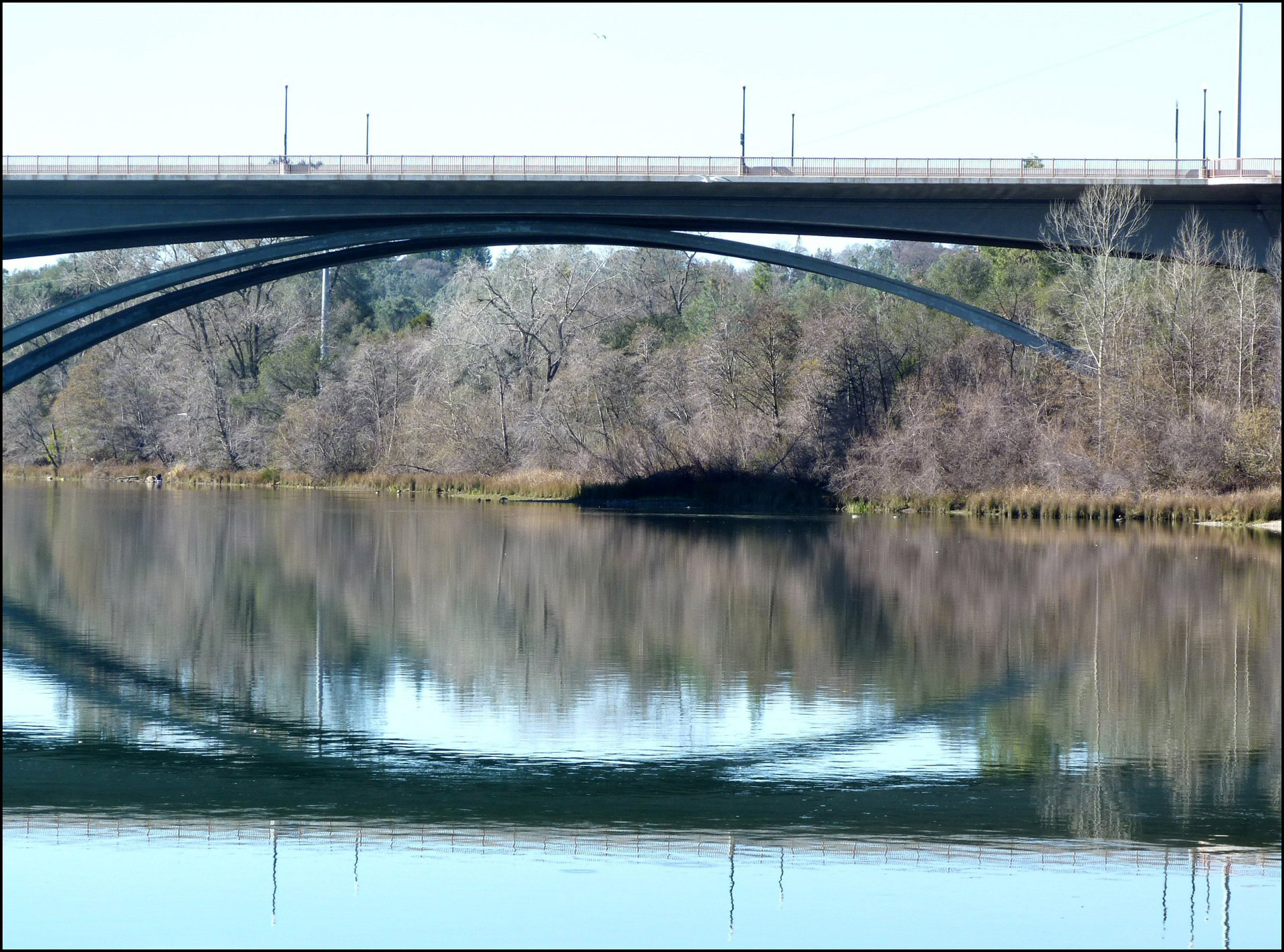 bridge river frame free photo