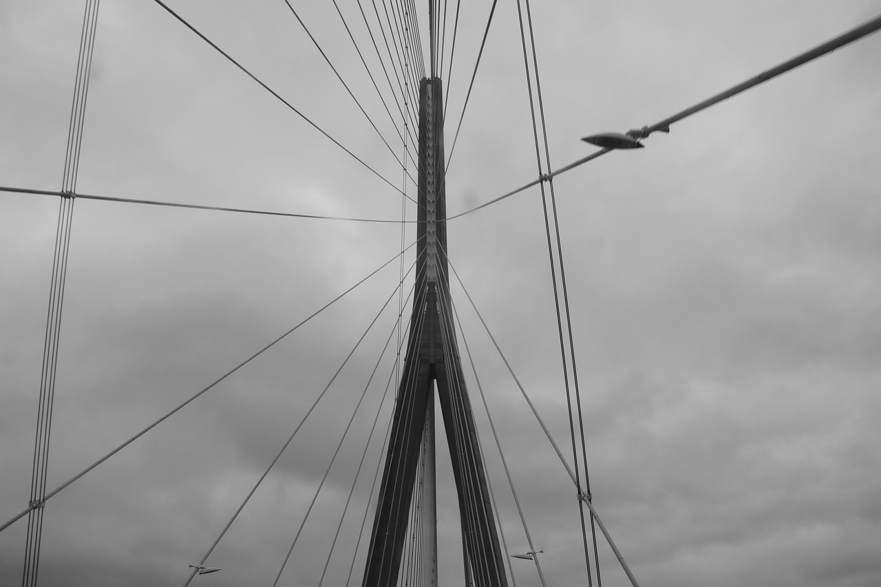 bridge normandy france cables free photo