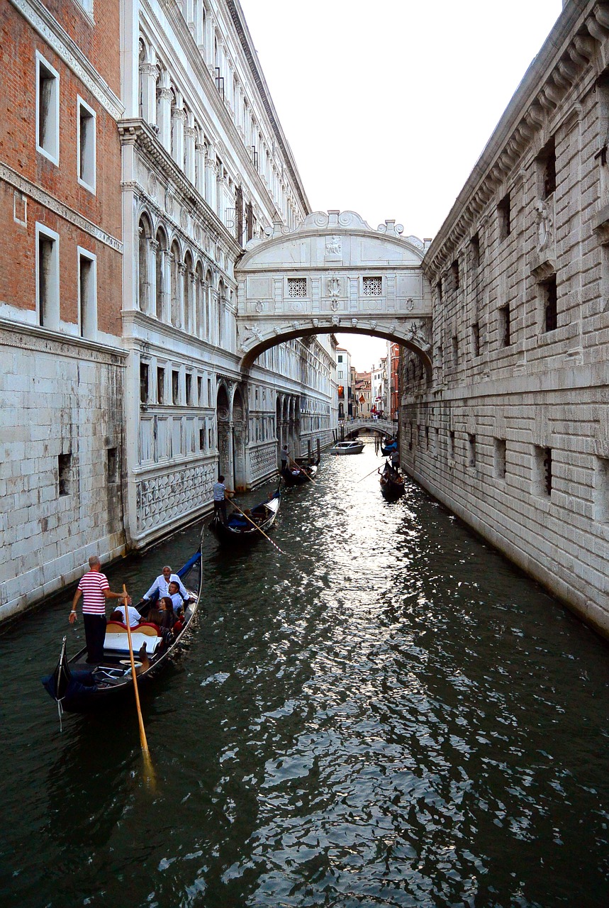 bridge of sighs venice channel free photo