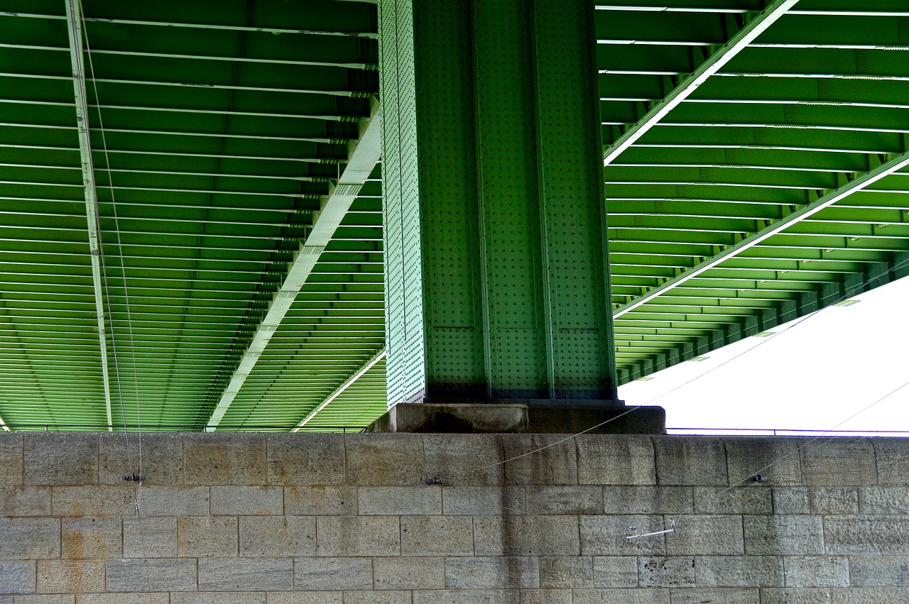 bridge piers highway bridge steel beams free photo