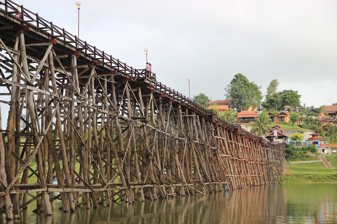 bridge sungkha bridge wooden free photo