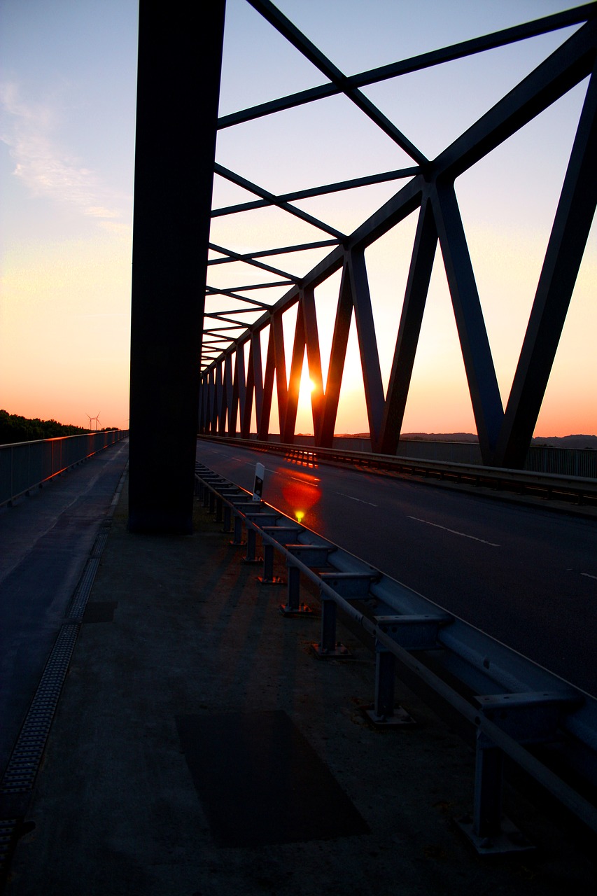 bridge sunset  abendstimmung  road free photo