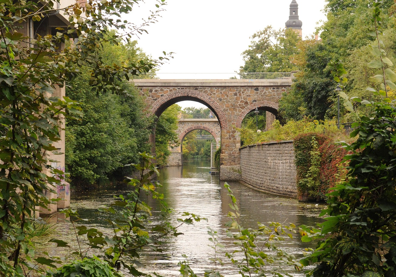 bridges channel leipzig free photo