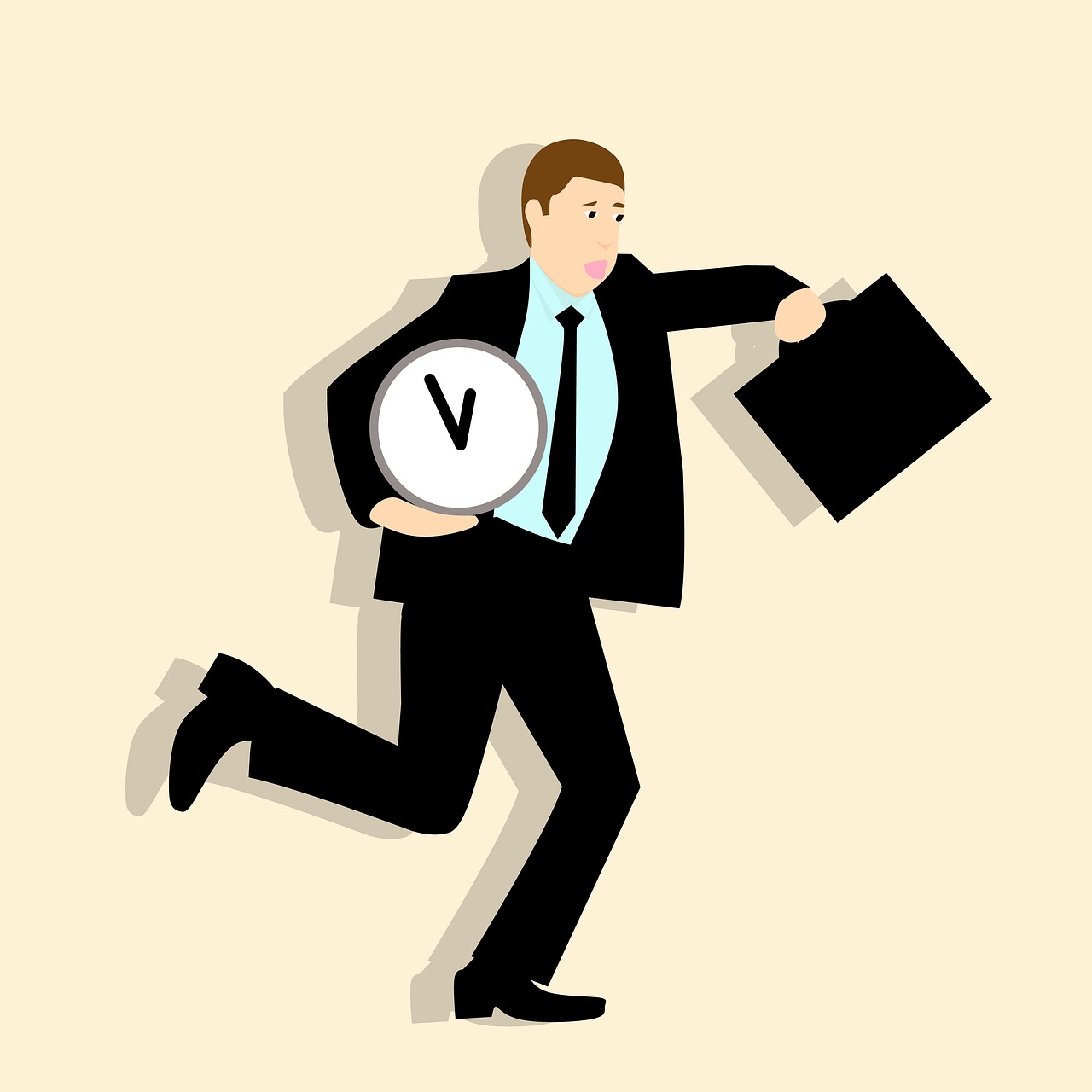 briefcase businessman clock free photo