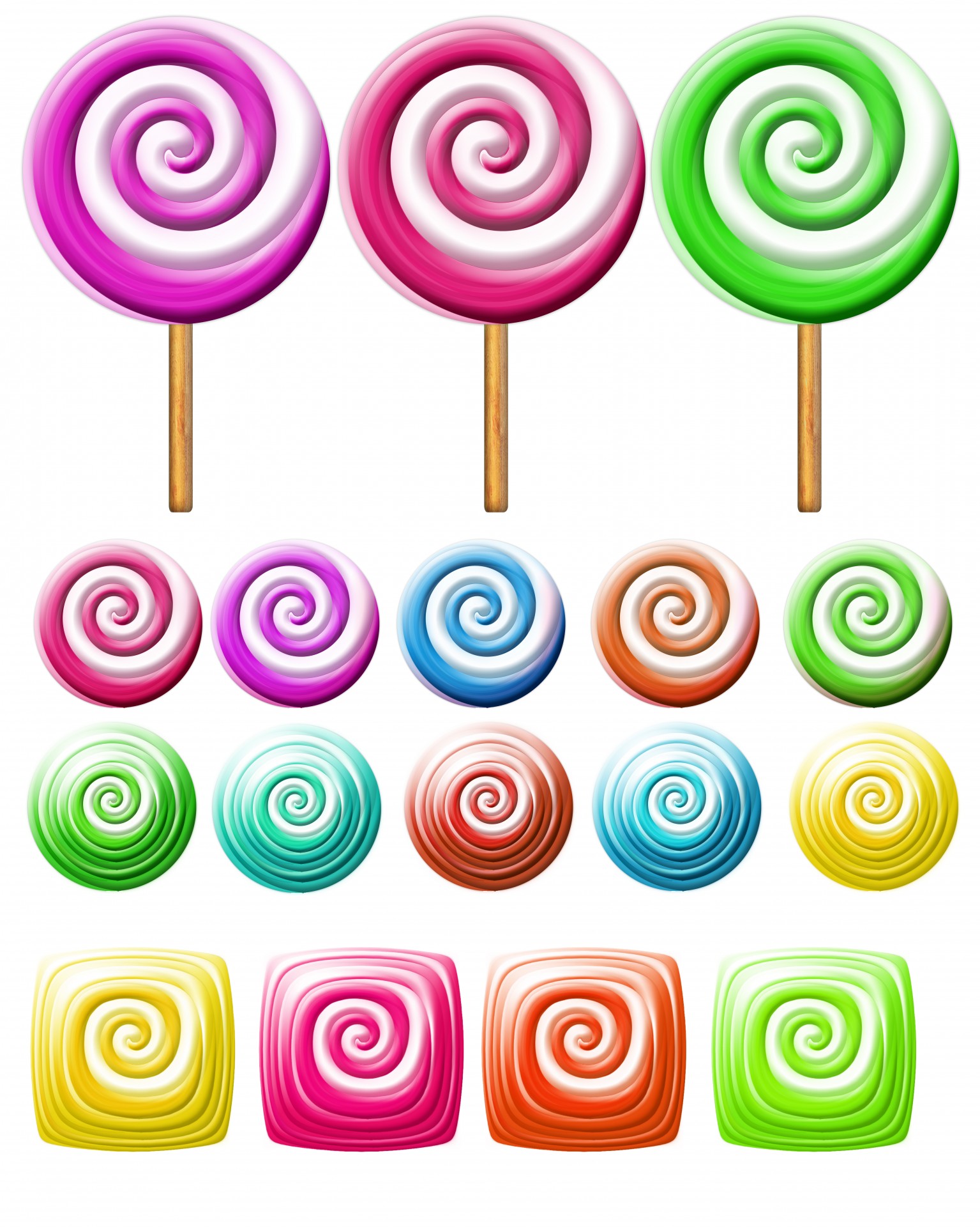 bright lollipops icons over white background clipart candy clipart free photo