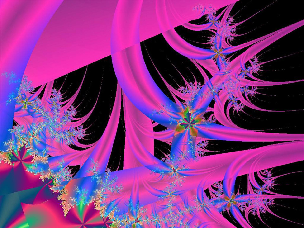 pink blue fractal free photo