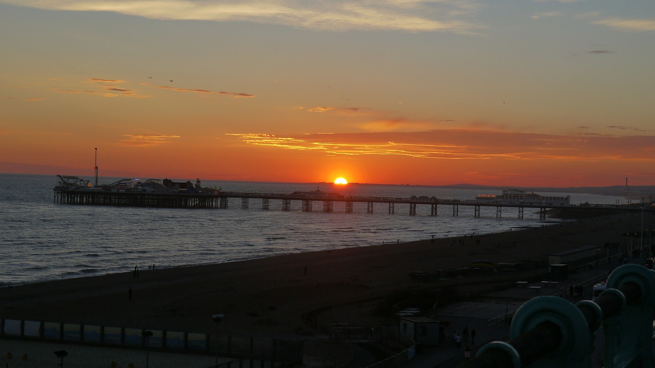 brighton sunset pier free photo