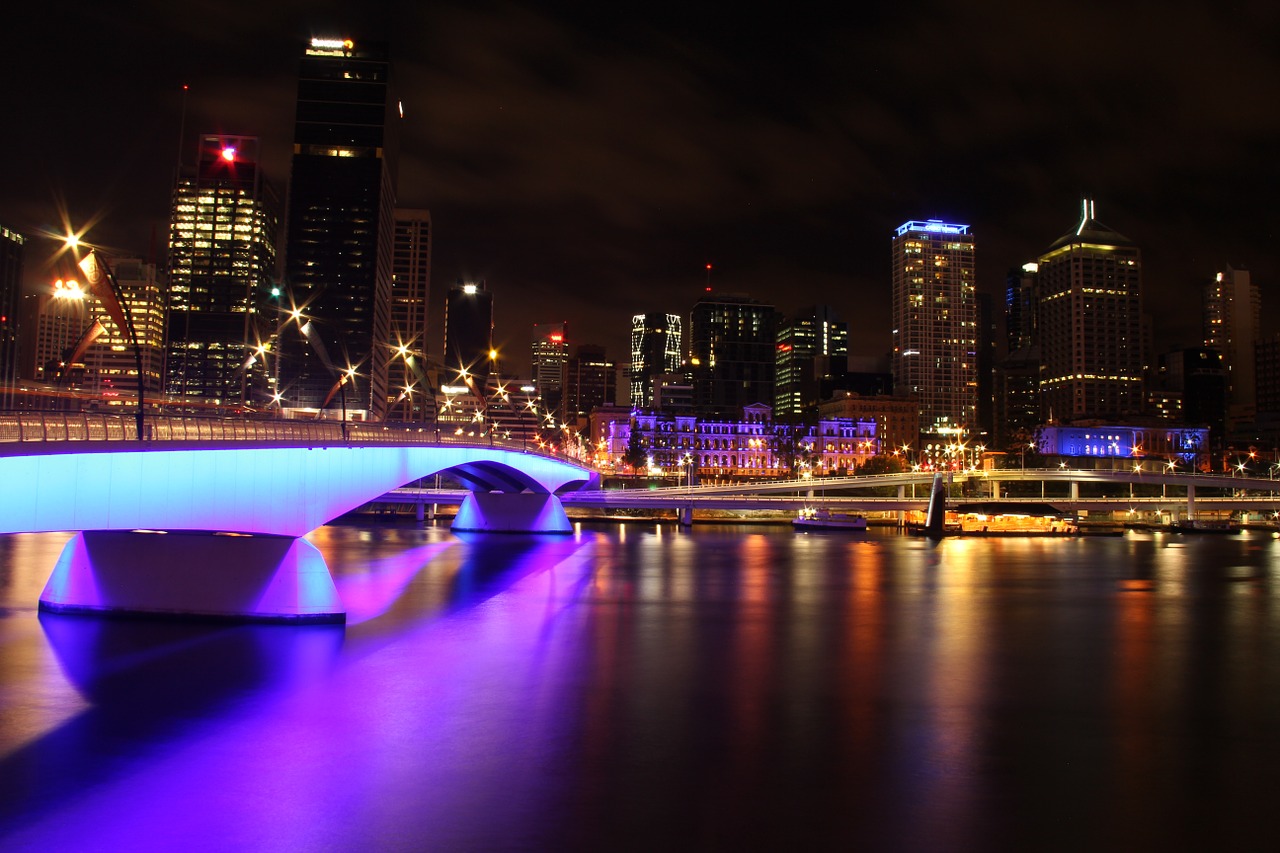 brisbane night brisbane river free photo