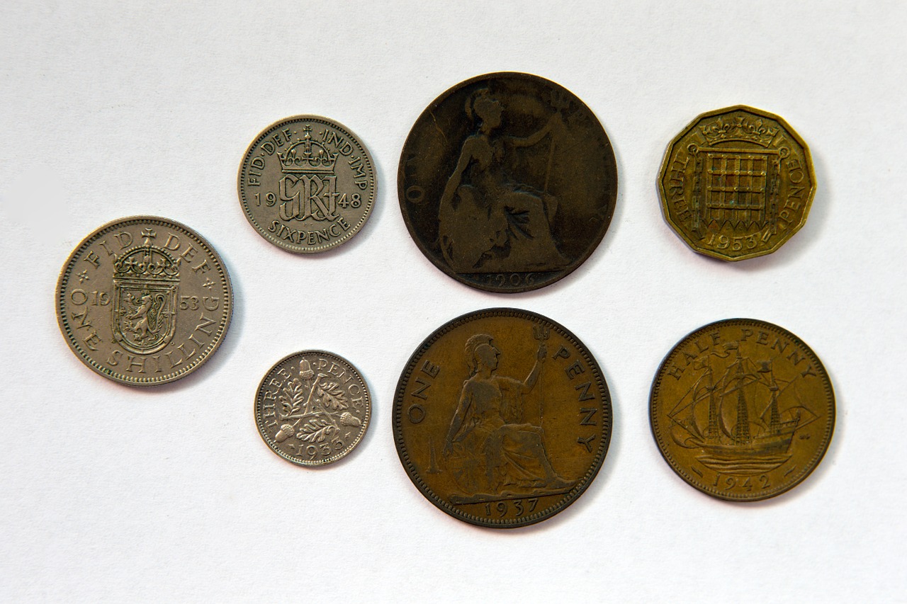british coinage reverse faces pre-decimalisation free photo