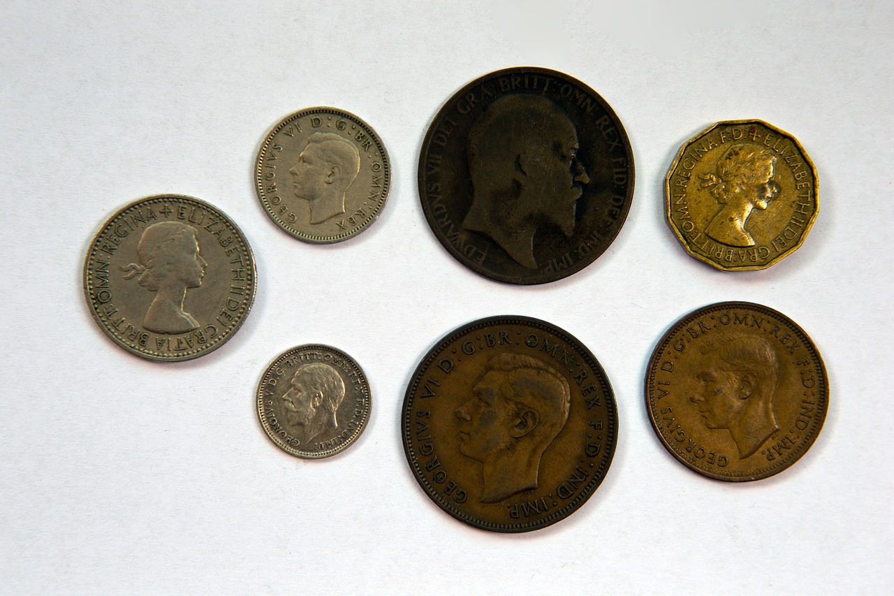 british coinage obverse faces pre-decimalisation free photo