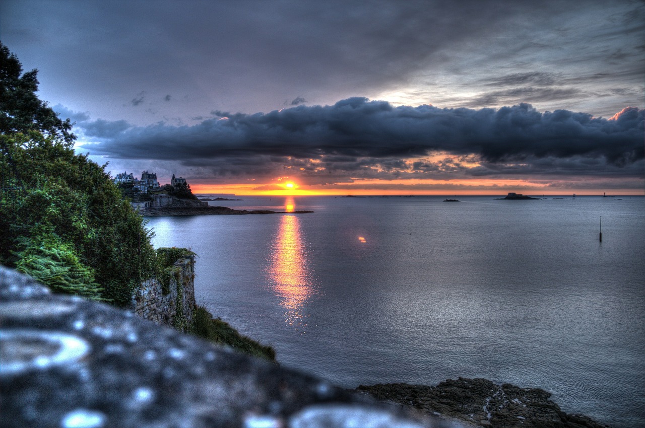 brittany sunset abendstimmung free photo