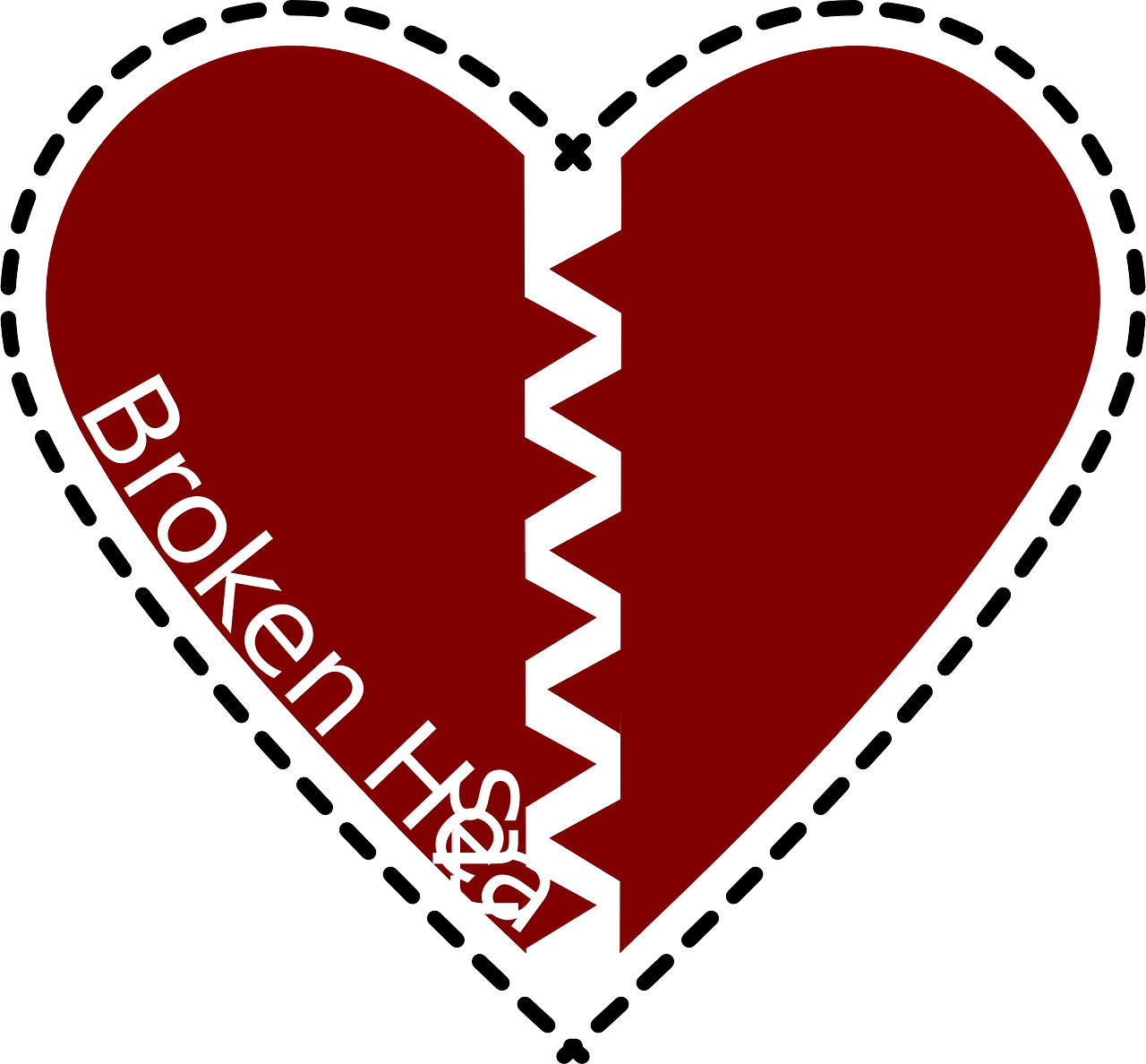 broken heart red free photo