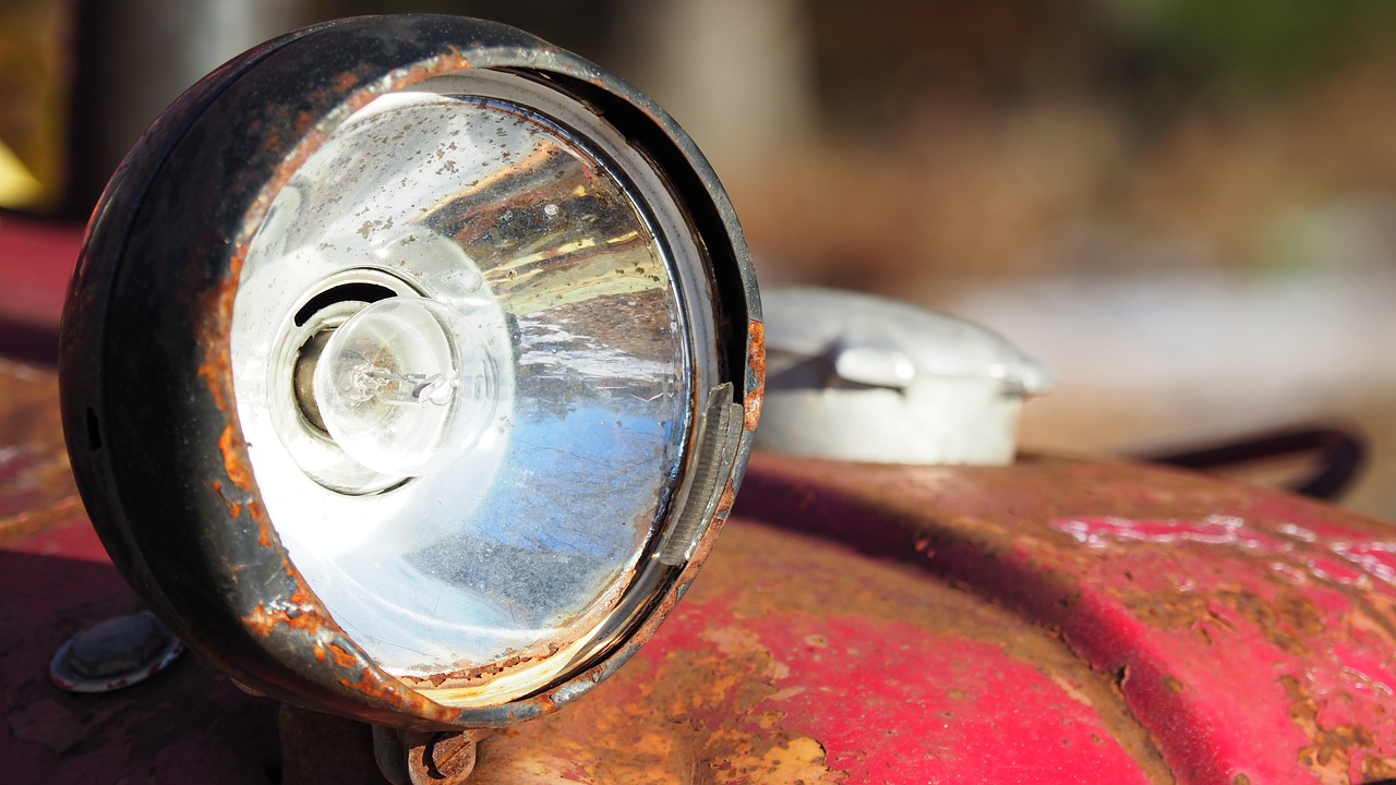 broken lamp tractor free photo