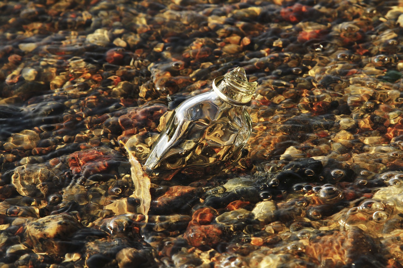 broken glass bottle the stones free photo