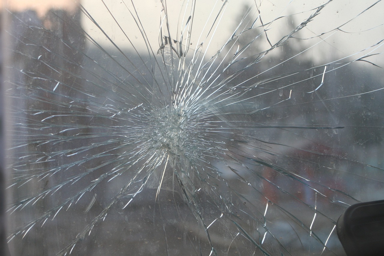 broken glass glass window free photo
