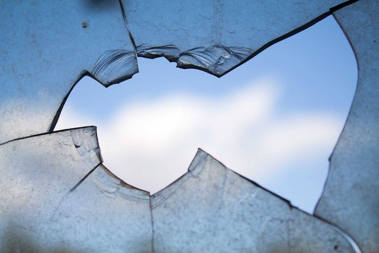 broken window hole glass free photo