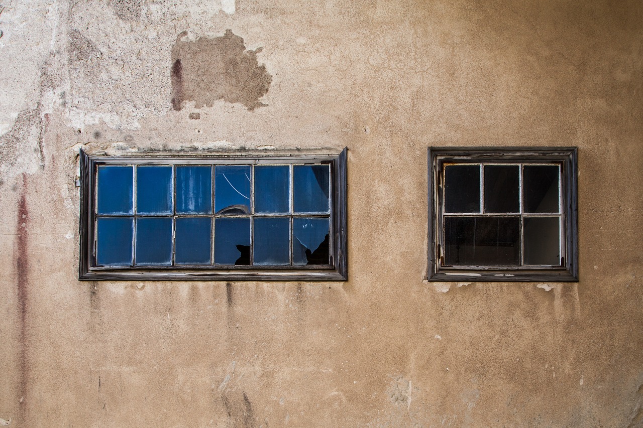 broken windows abandoned factory empty free photo