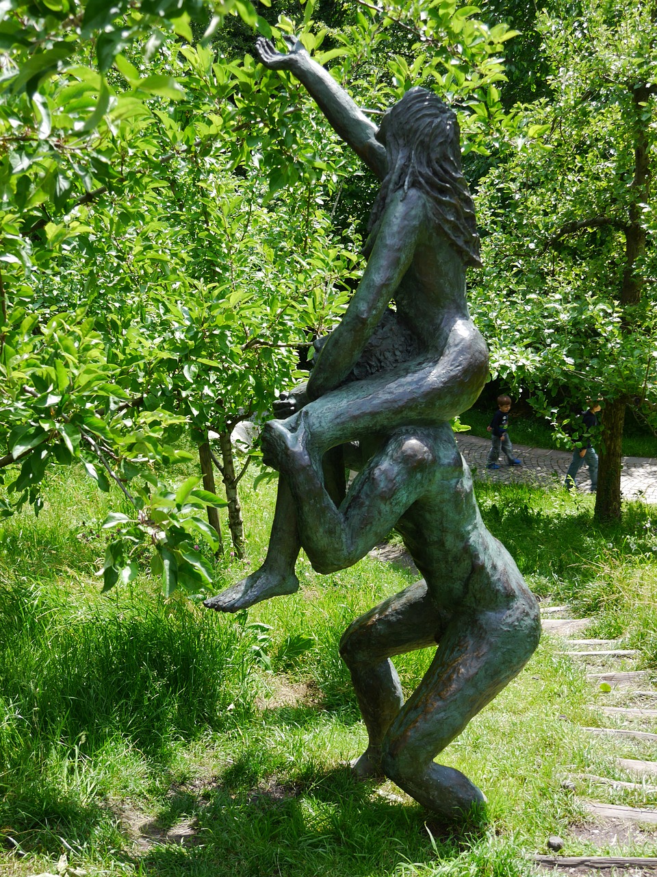 bronze statue adam and eve figures free photo