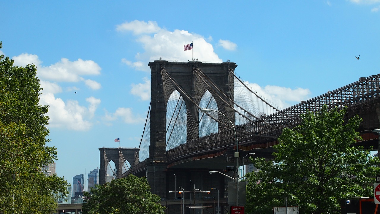 brooklyn bridge new york places of interest free photo