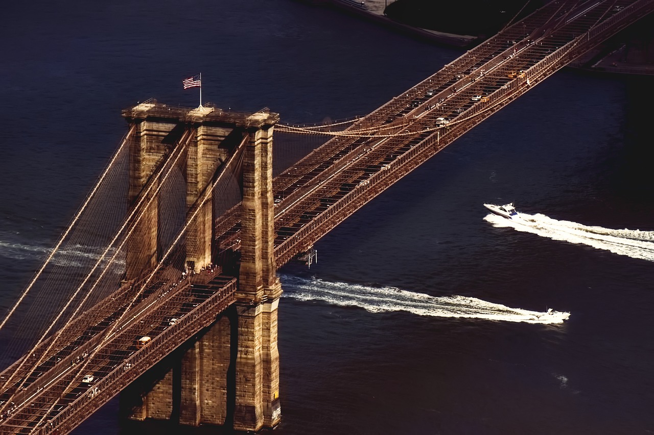 brooklyn bridge new york city boat free photo