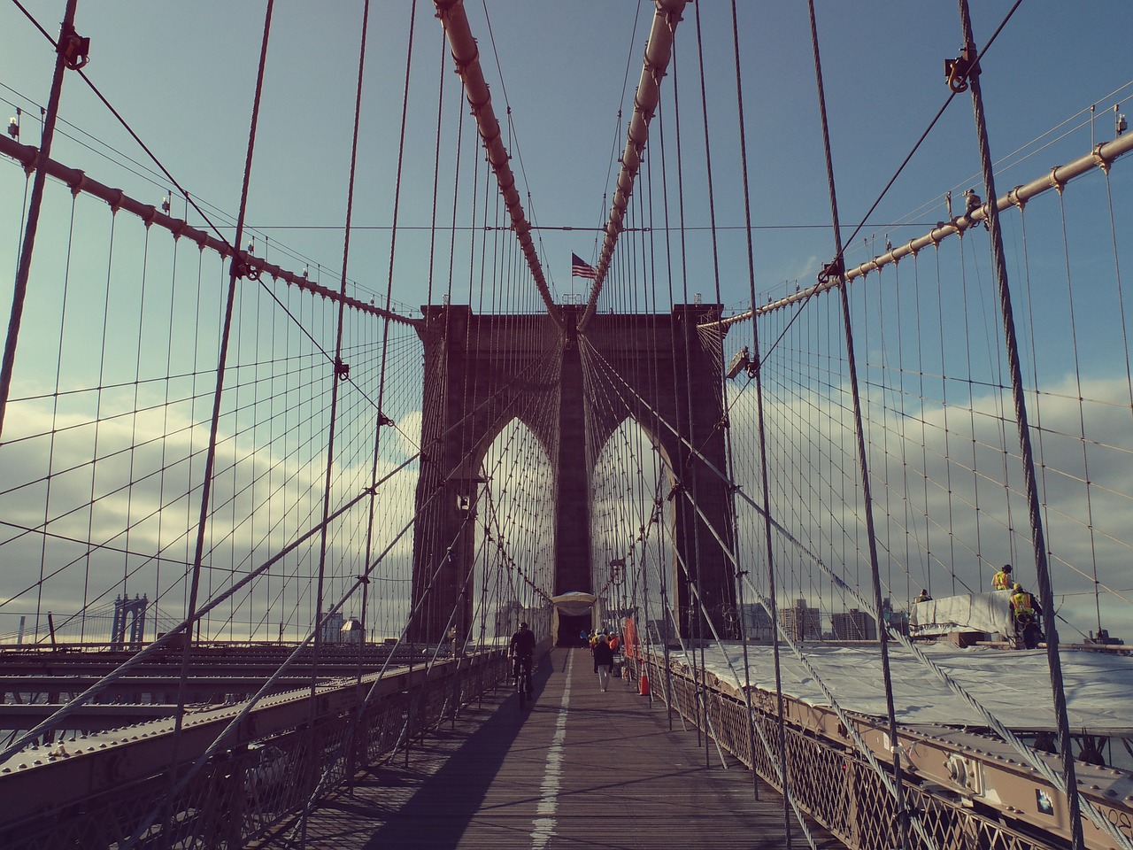 brooklyn bridge suspension bridge new york free photo