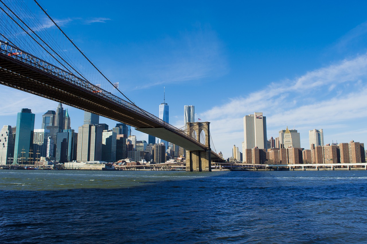 brooklyn bridge manhattan downtown free photo