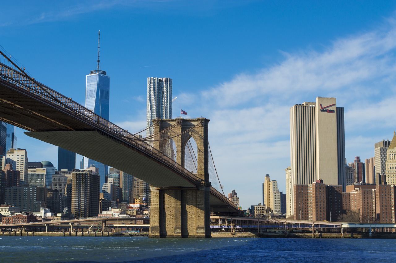 brooklyn bridge manhattan downtown free photo