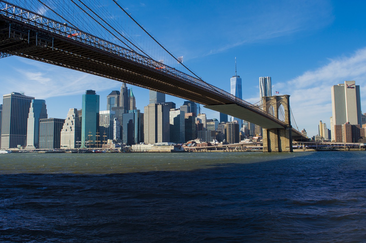 brooklyn bridge manhattan downtown free photo