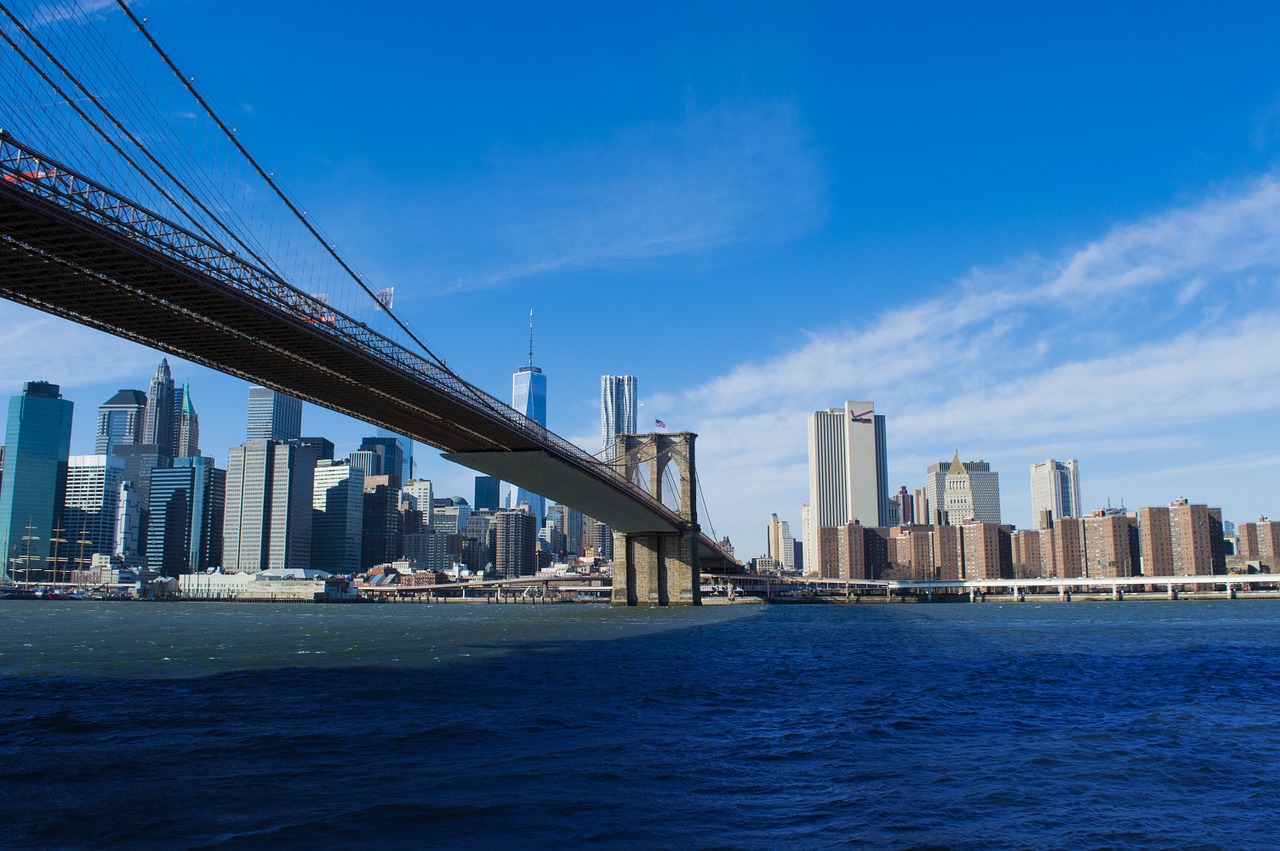 brooklyn bridge manhattan downtown free photo