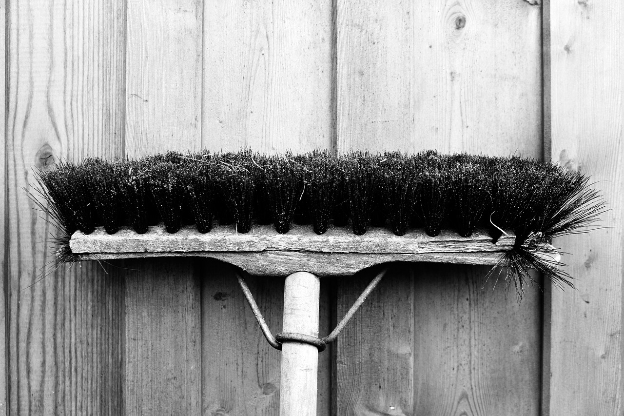 broom wooden wall wall free photo
