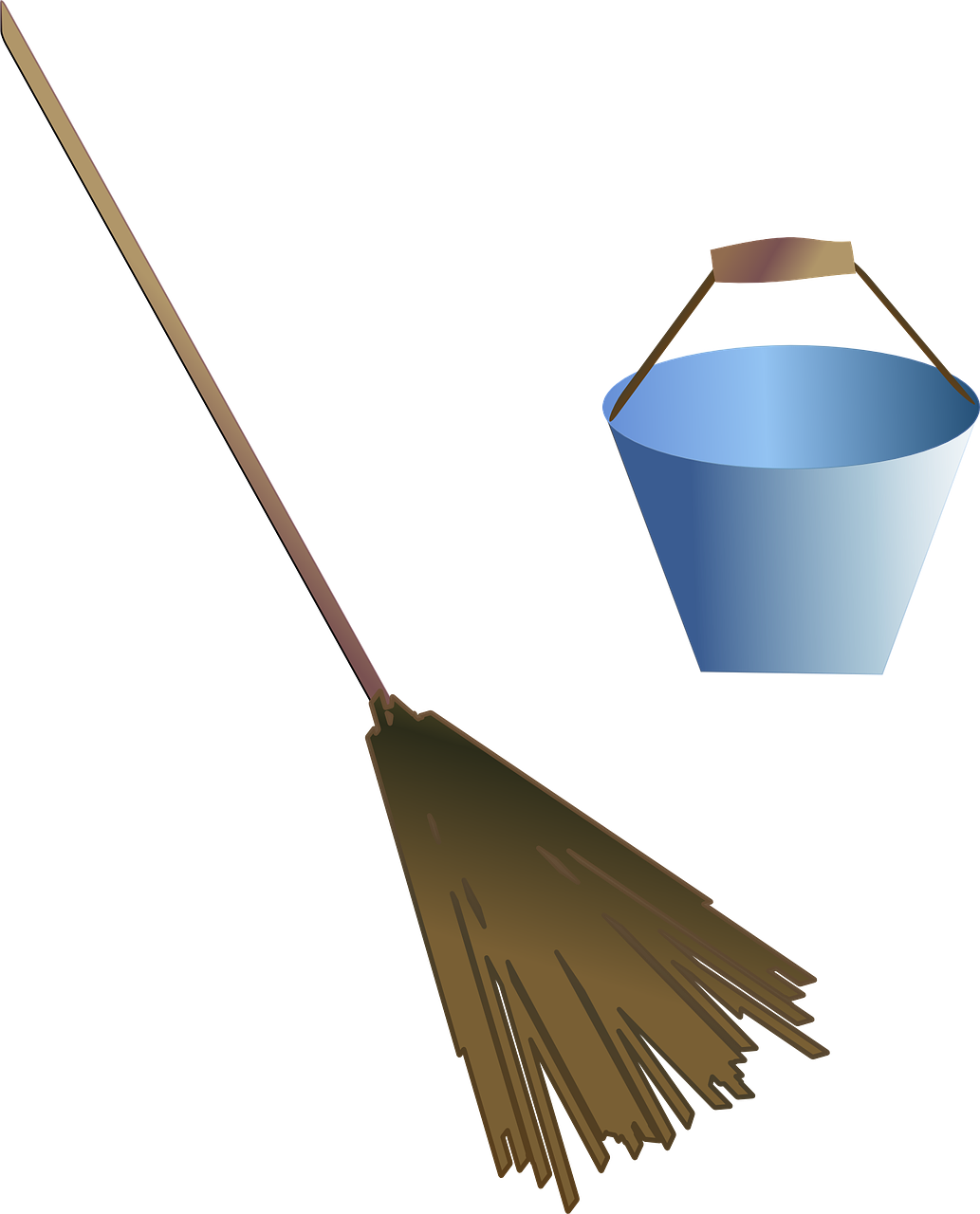 broom bucket cleaning free photo