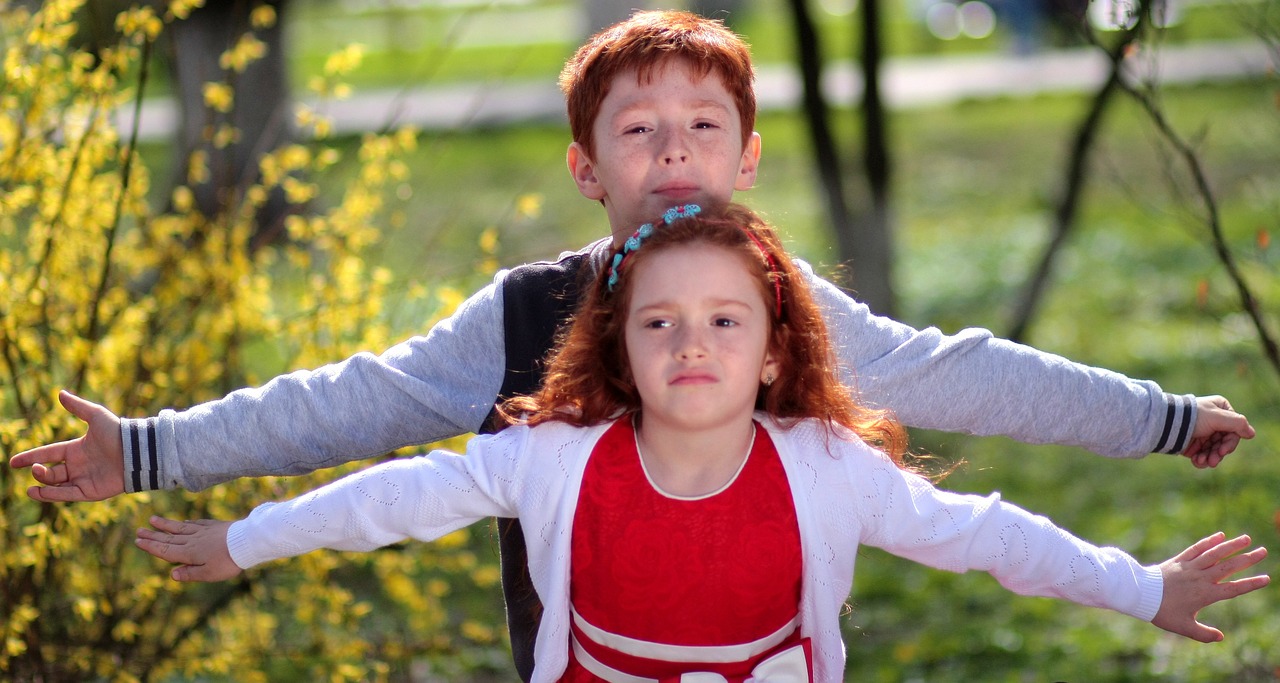 brother sister red hair free photo