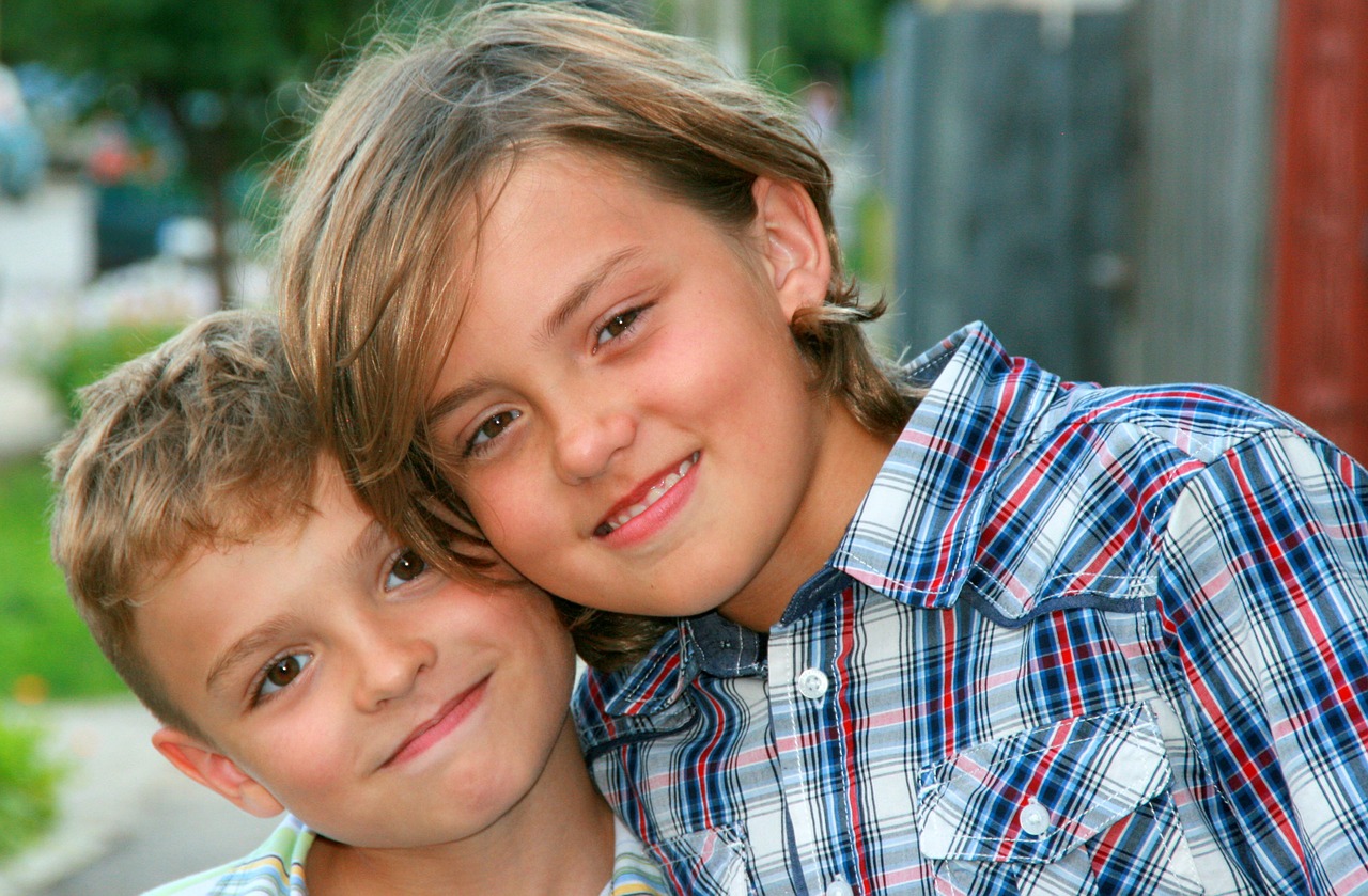 brothers portrait blond free photo