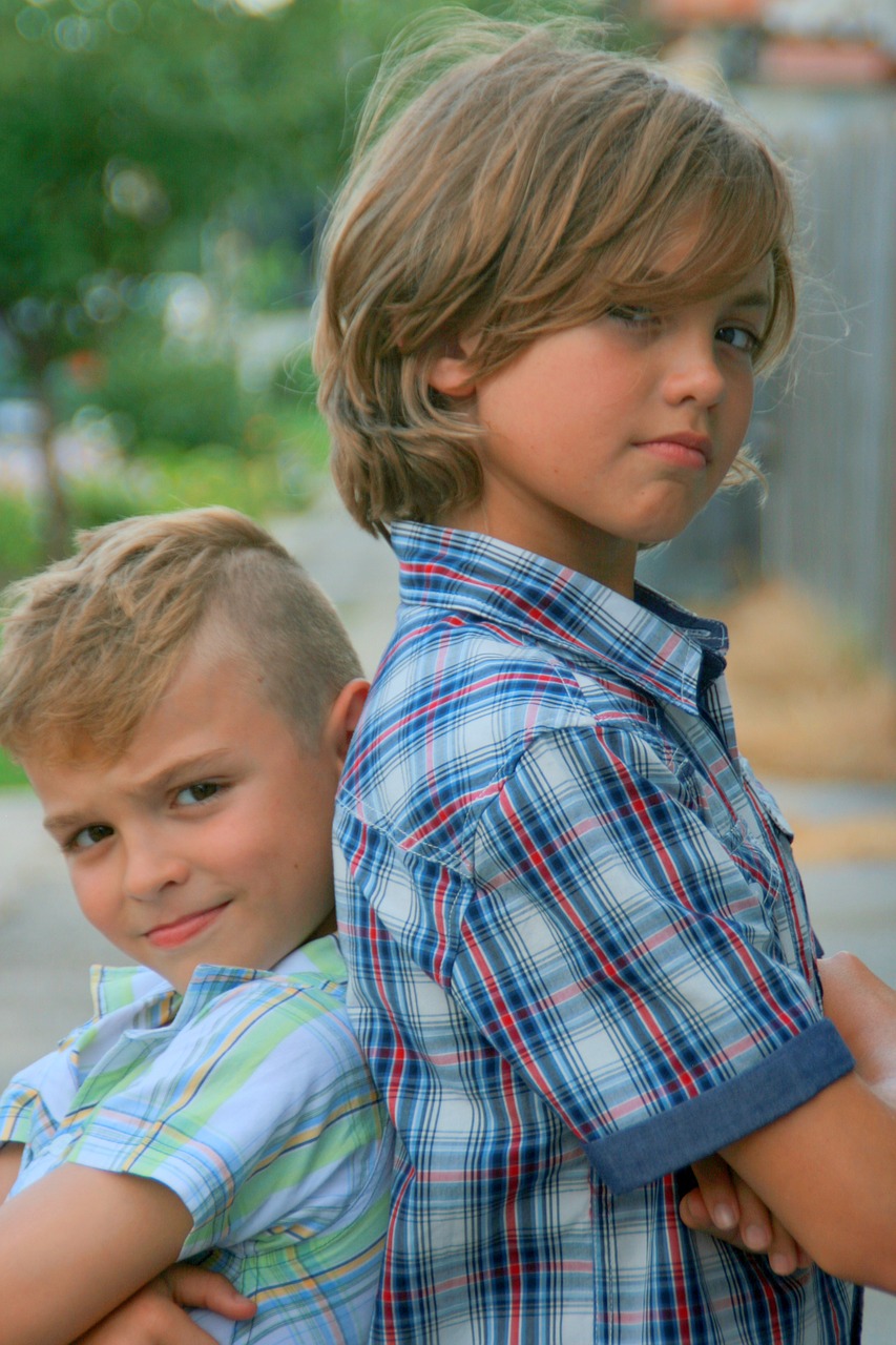 brothers portrait blond free photo