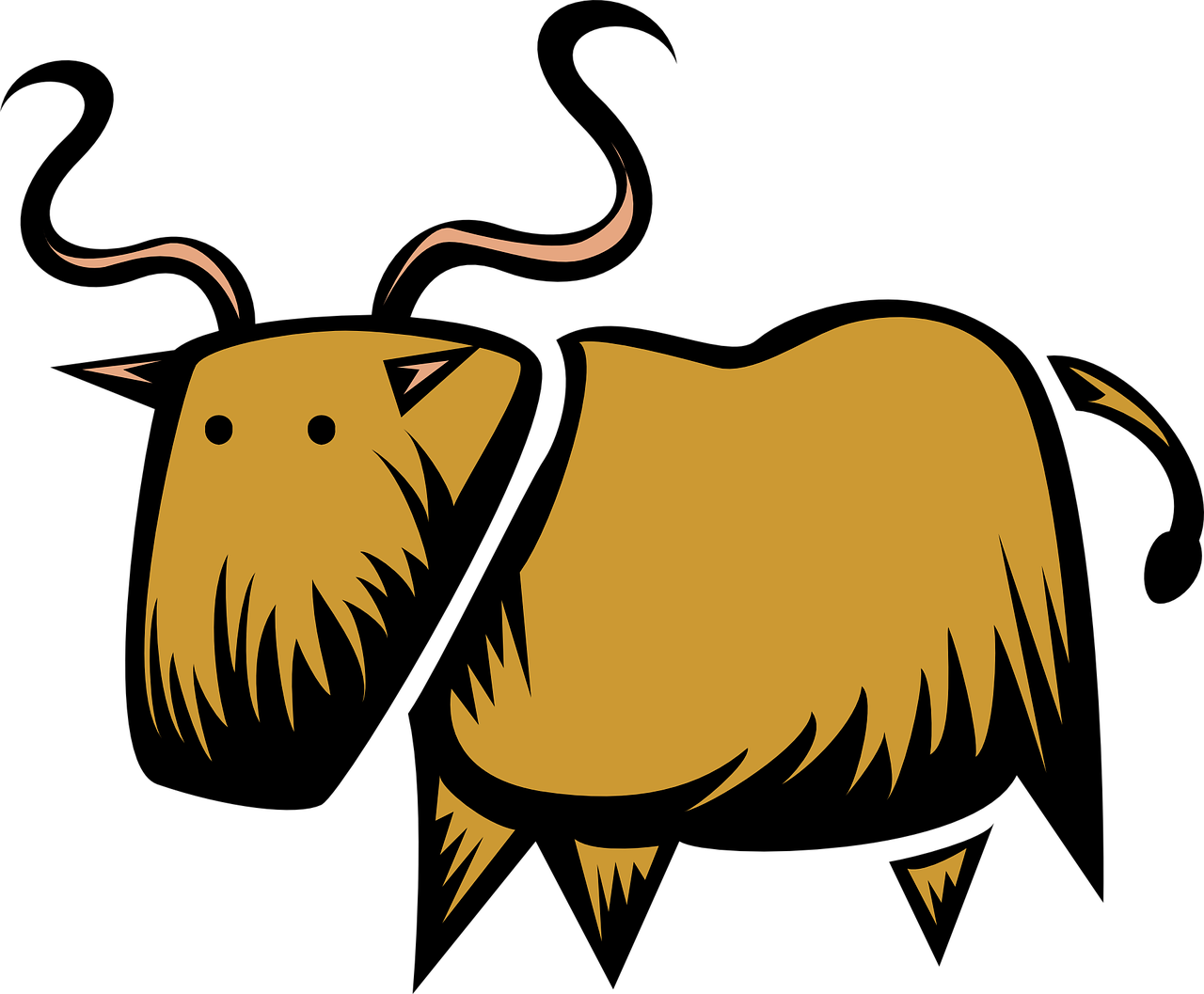 brown stylized bull free photo