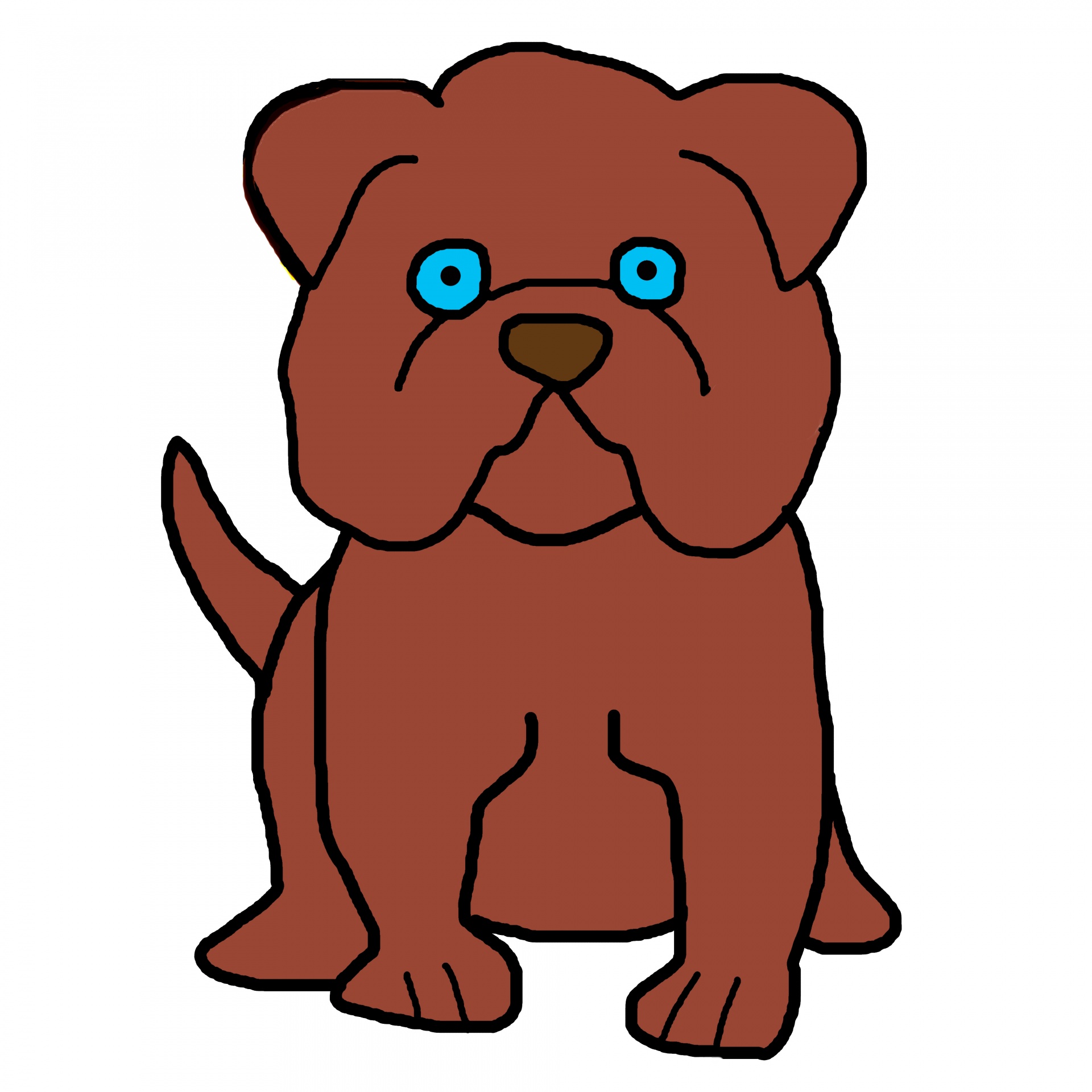 brown bulldog cartoon free photo